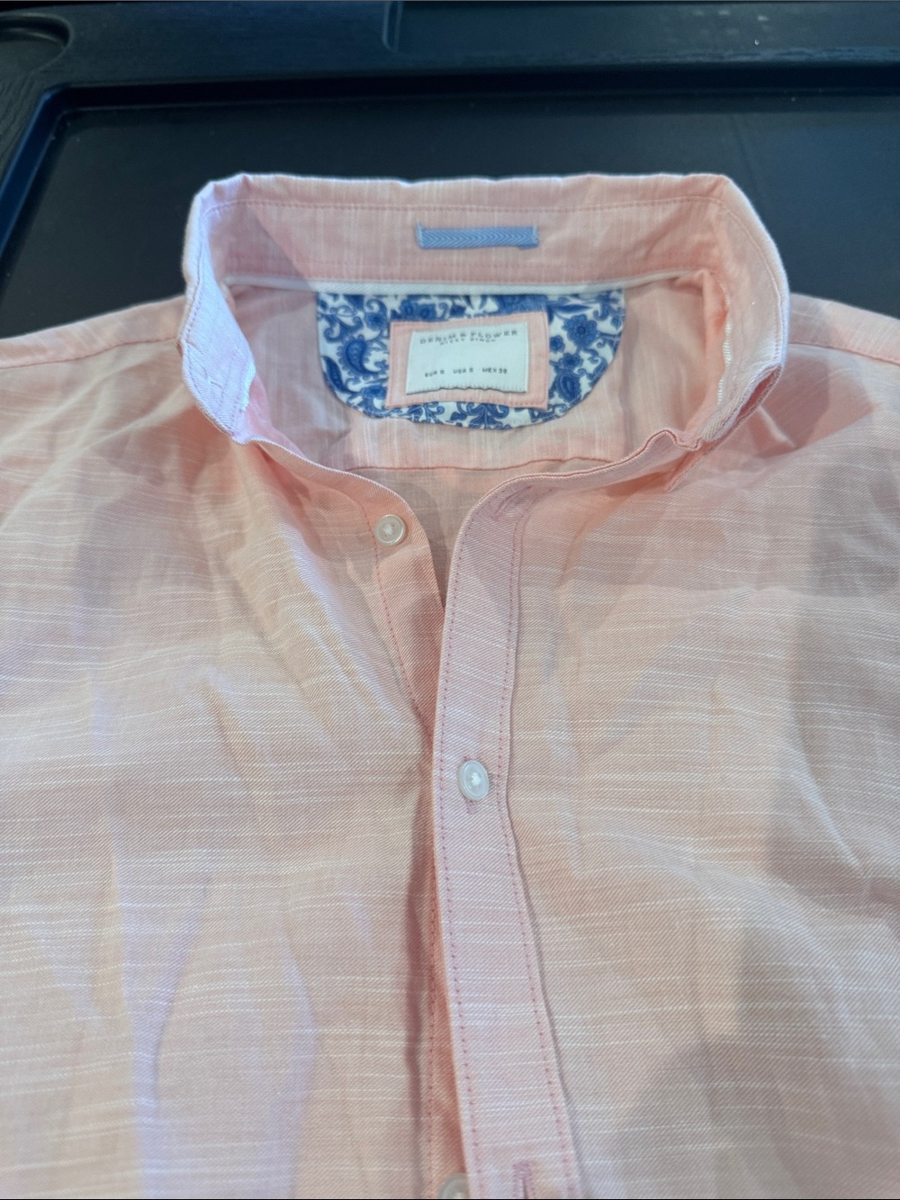 Denim & Flower Men's Light Pink Button-Down Casual Shirt